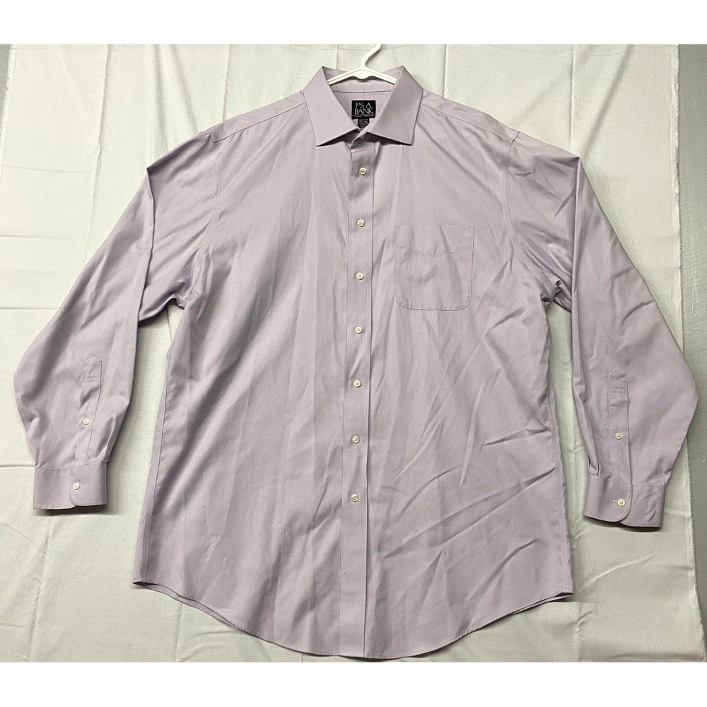 Jos. A. Bank Travelers Collection Dress Shirt Mens 17.5-36 Light Purple Formal